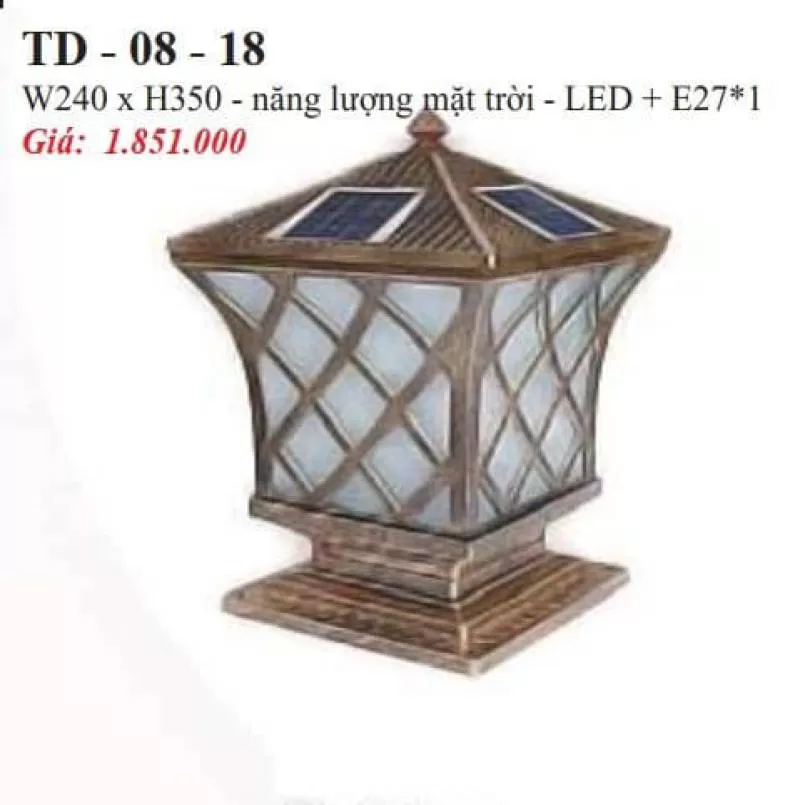 Trụ đèn NLMT ngoài trời TD-08-18