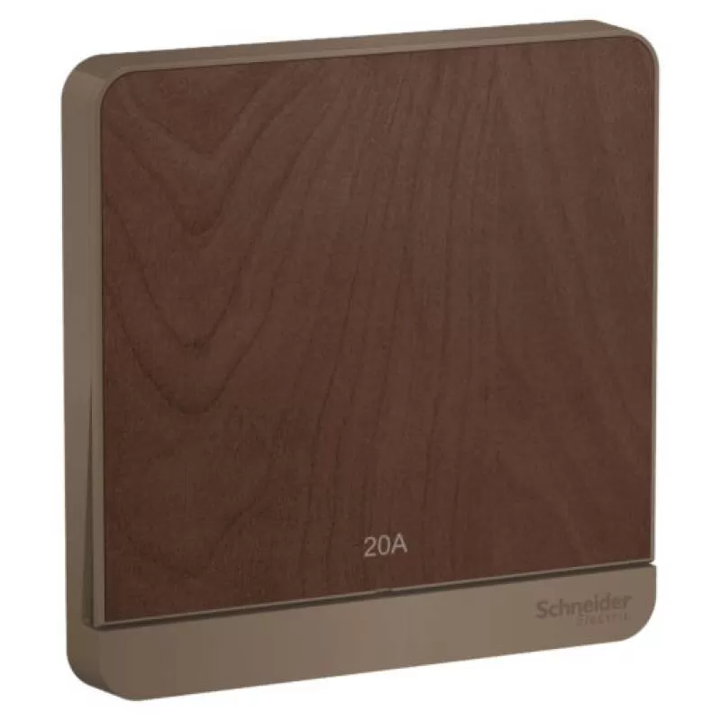 Bộ công tắc đơn 2 cực 20A, màu gỗ, Schneider, mã E8331D20N_WD_G19