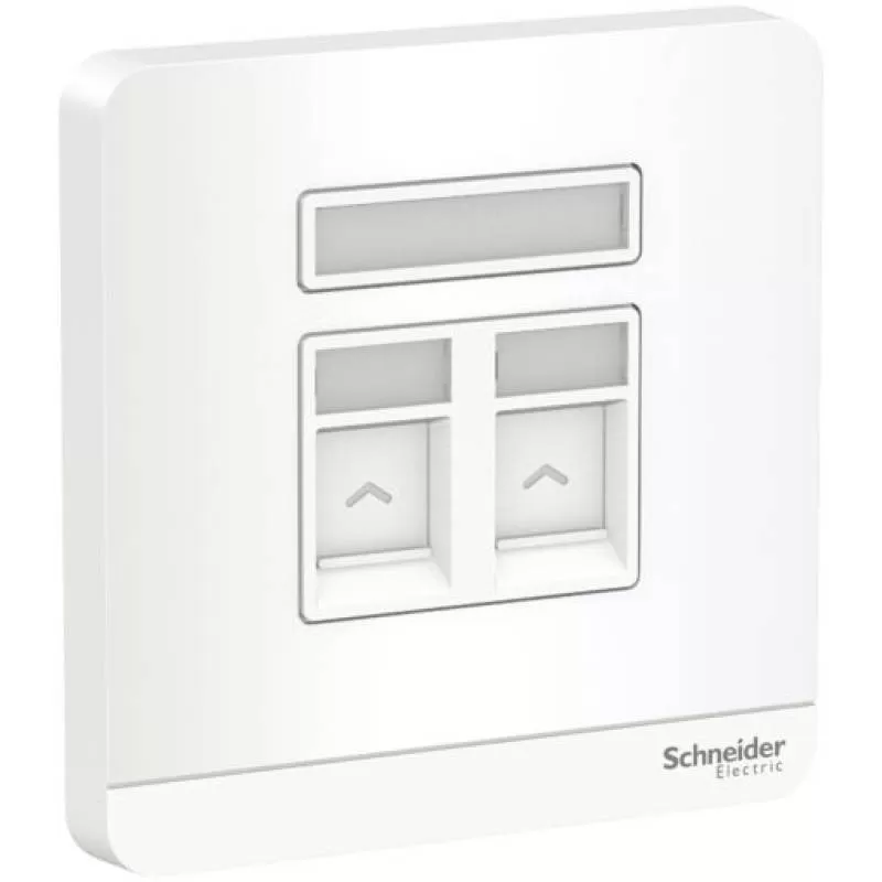 Bộ ổ cắm mạng cat5e đôi, màu trắng, Schneider, mã E8332RJS5_WE_G19