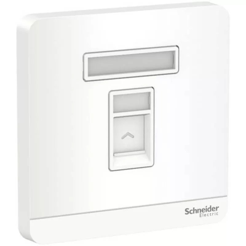 Bộ ổ cắm mạng cat5e đơn, màu trắng, Schneider, mã E8331RJS5_WE_G19