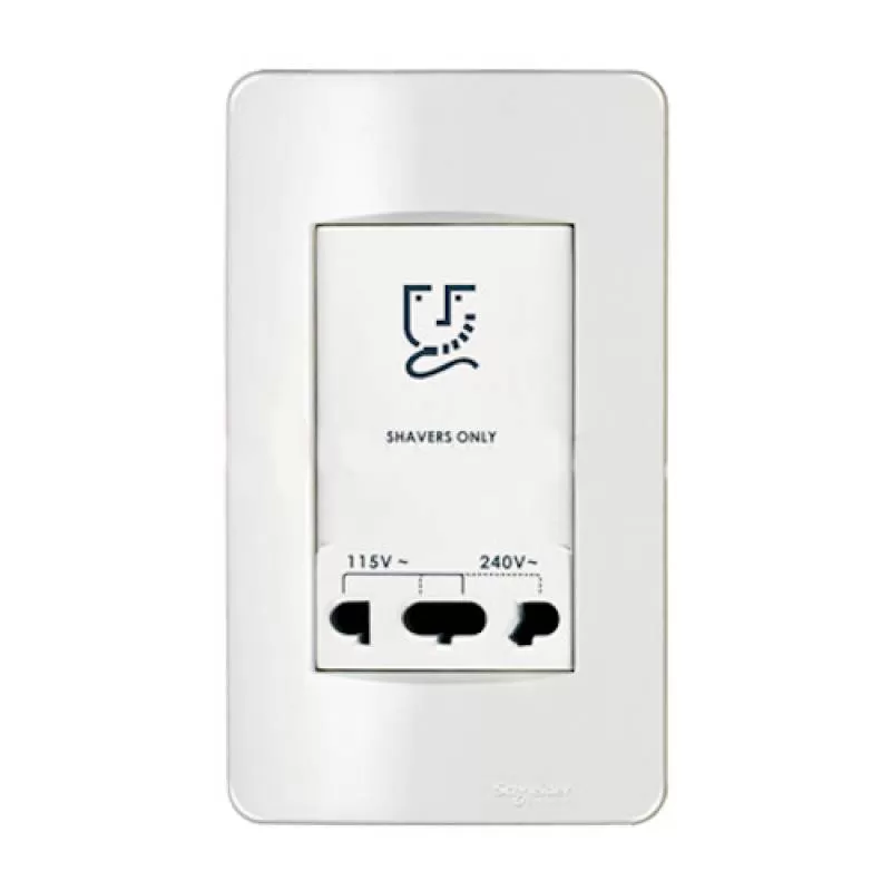 Bộ ổ cắm dao cạo râu, Schneider, mã A3727_WE