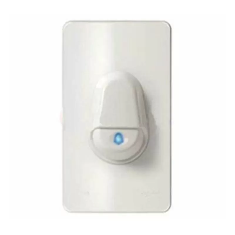Nút nhấn chuông IP44, màu trắng, Schneider, mã A3031WBP_WE_G19