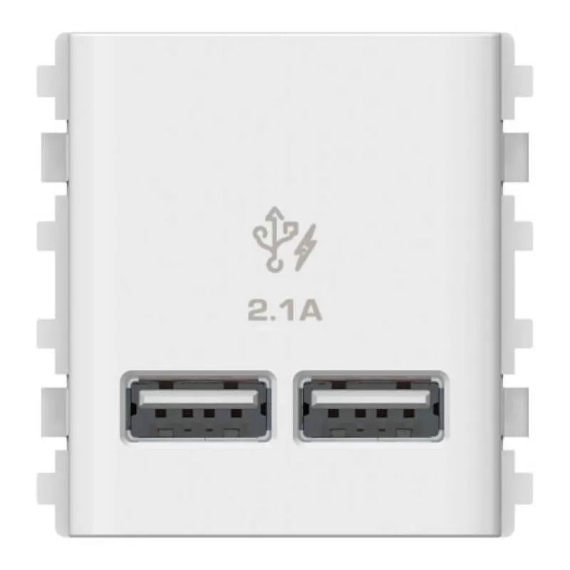 Ổ cắm sạc USB 2.1A đôi, Schneider, mã 3032USB_WE