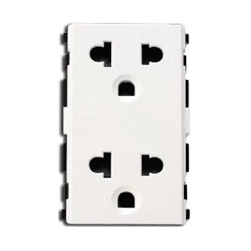 Ổ cắm đôi 3 chấu 16A, size L, Schneider, mã F1426UEST2M_G19