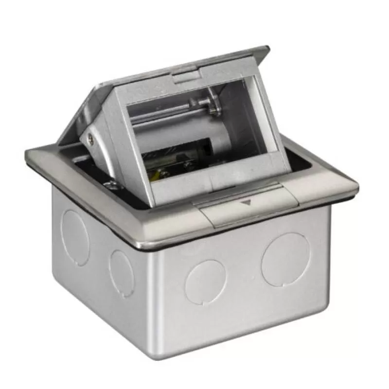Ổ cắm âm sàn cho Concept có đế âm, màu nhũ bạc, Schneider, mã CON224_ABE_G5