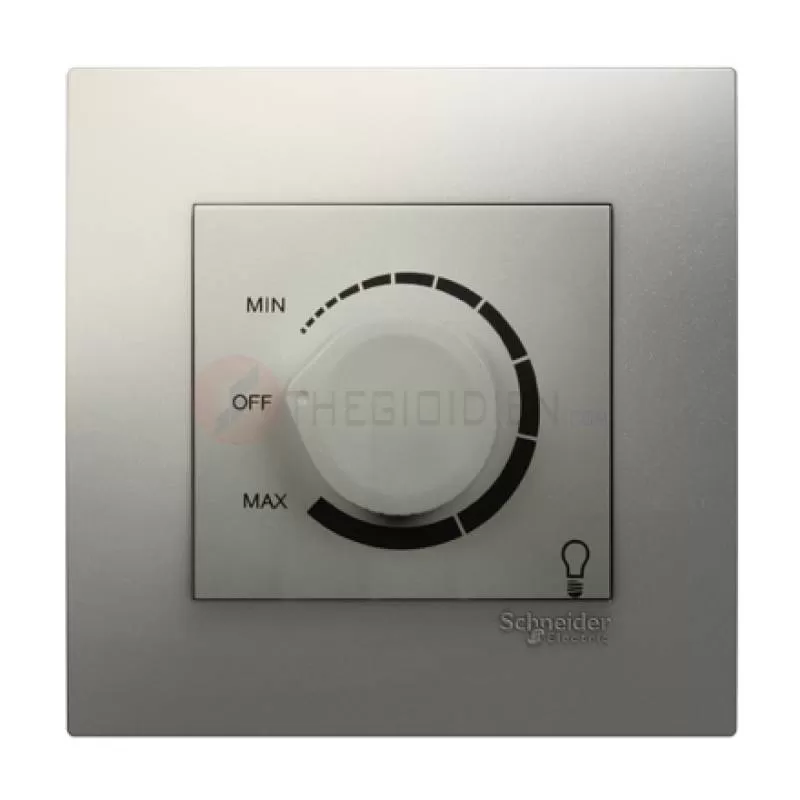 Bộ công tắc điều chỉnh ánh sáng đèn 400W, màu xám bạc, Schneider, mã KB31RD400_AS