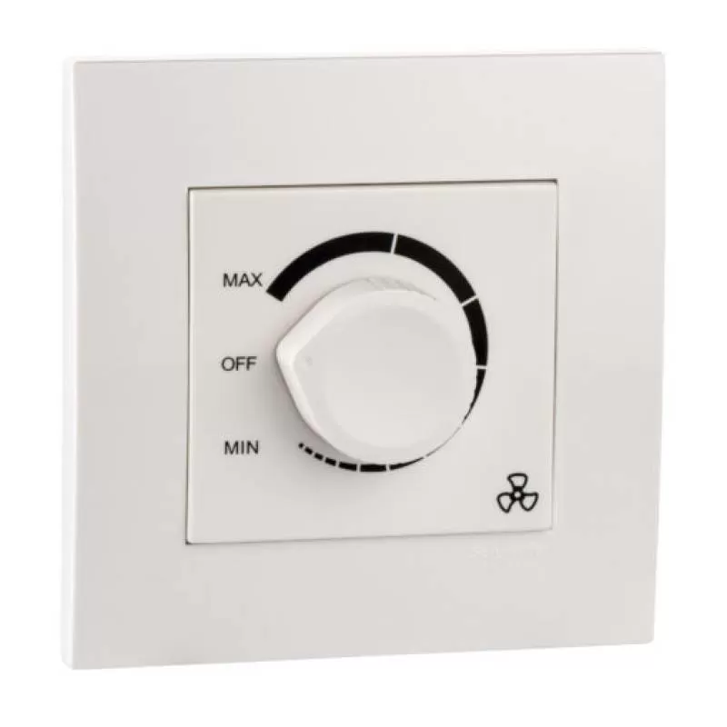Bộ công tắc điều chỉnh tốc độ quạt, màu trắng, Schneider, mã KB31RF250_WE