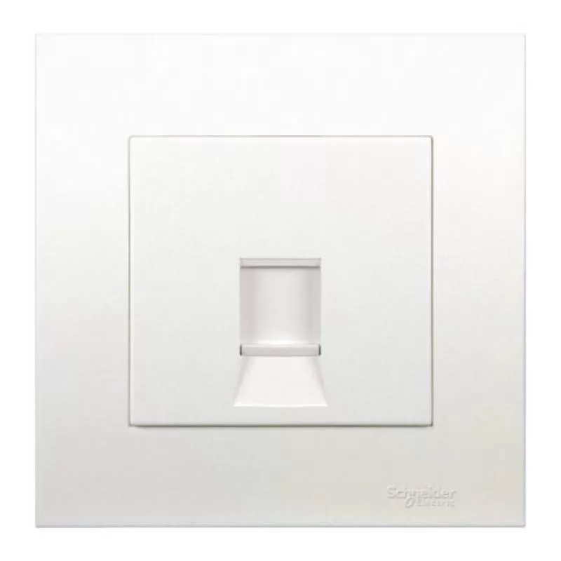 Bộ ổ cắm mạng cat6 đơn, màu trắng, Schneider, mã KB31RJ6_WE_G19