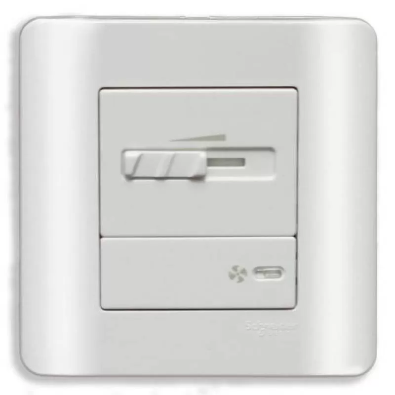 Bộ công tắc điều chỉnh tốc độ quạt, màu trắng, Schneider, mã E8431SPF_WE