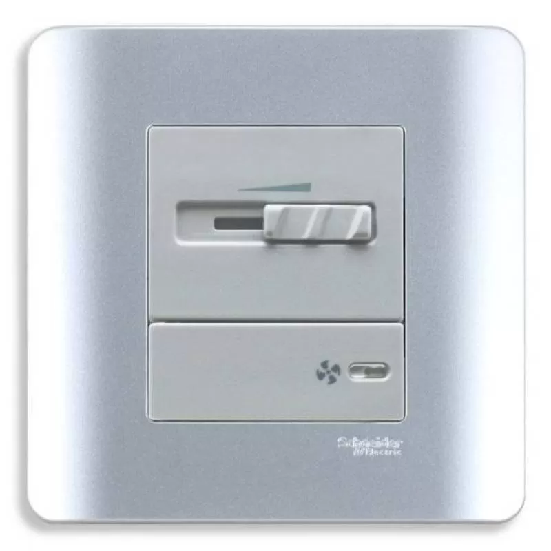 Bộ công tắc điều chỉnh tốc độ quạt, màu xám, Schneider, mã E8431SPF_SA