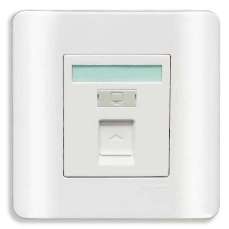 Bộ ổ cắm mạng cat5e đơn, màu trắng, Schneider, mã E8431RJS_5_G19