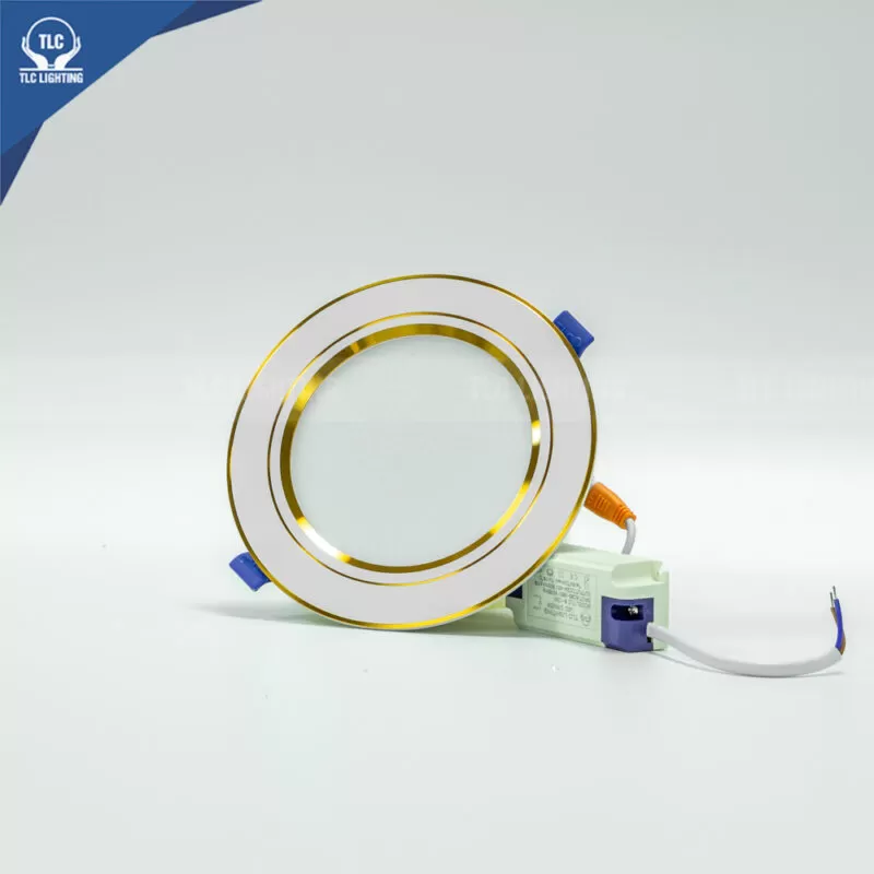 Âm trần khối đúc TOS 7W viền vàng – Đơn sắc