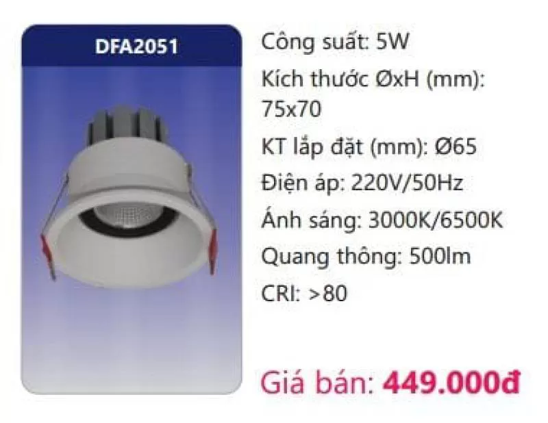 Đèn LED âm trần trang trí DFA2051