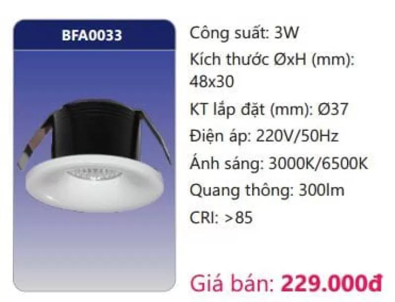 Đèn LED âm trần trang trí mini BFA0033