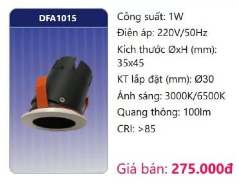 Đèn LED âm trần trang trí mini DFA1015