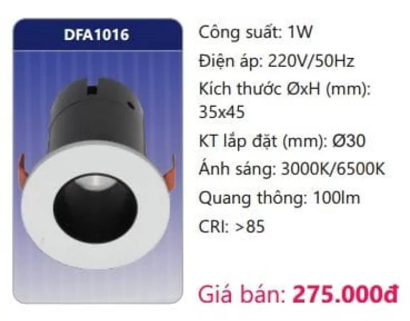 Đèn LED âm trần trang trí mini DFA1016