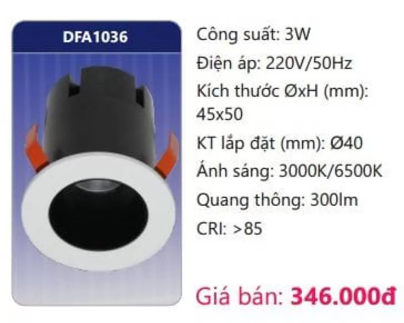 Đèn LED âm trần trang trí mini DFA1036