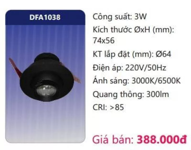 Đèn LED âm trần trang trí mini DFA1038
