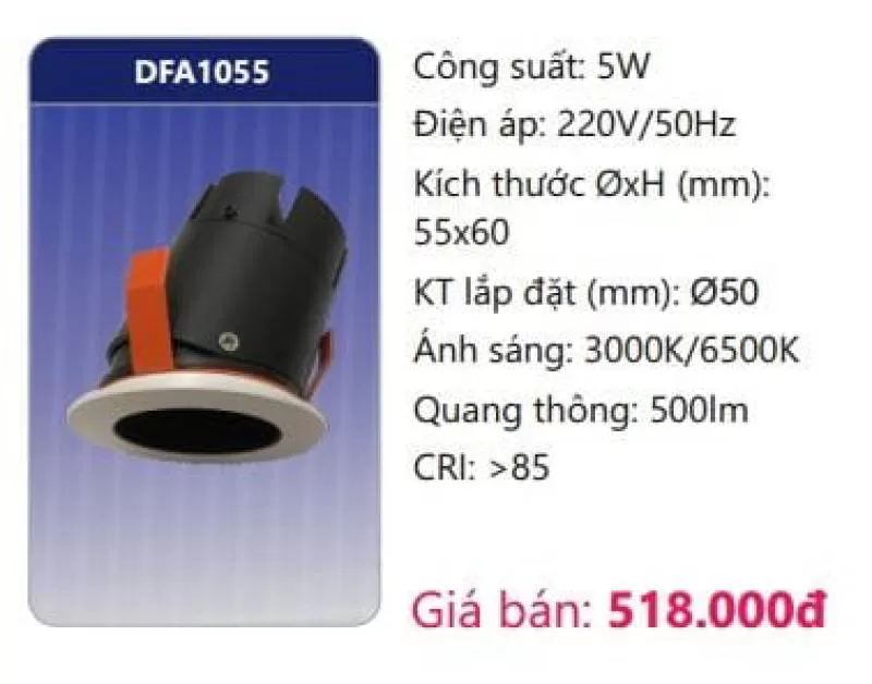 Đèn LED âm trần trang trí mini DFA1055