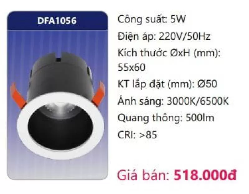 Đèn LED âm trần trang trí mini DFA1056