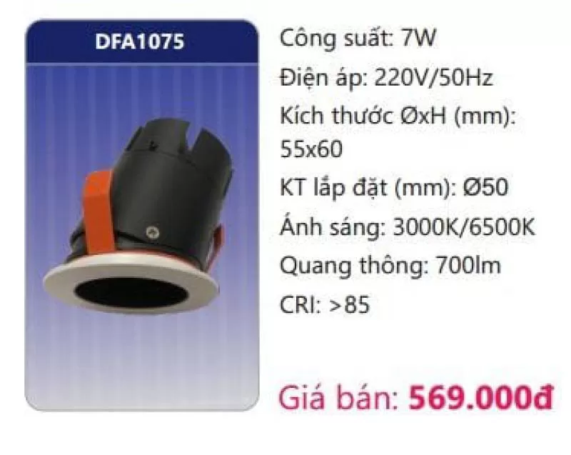 Đèn LED âm trần trang trí mini DFA1075