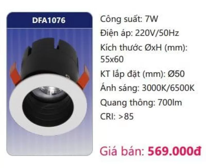 Đèn LED âm trần trang trí mini DFA1076