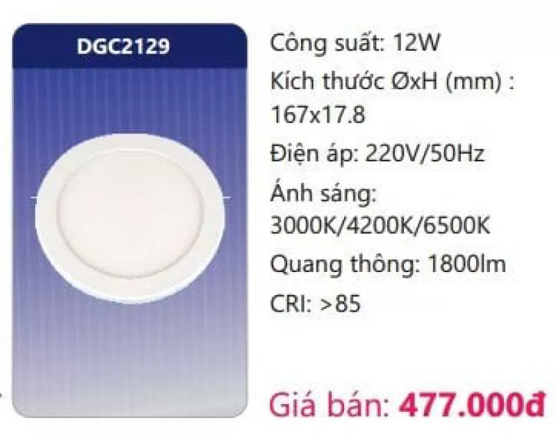 Đèn LED panel ốp trần siêu mỏng đổi màu DGC2129