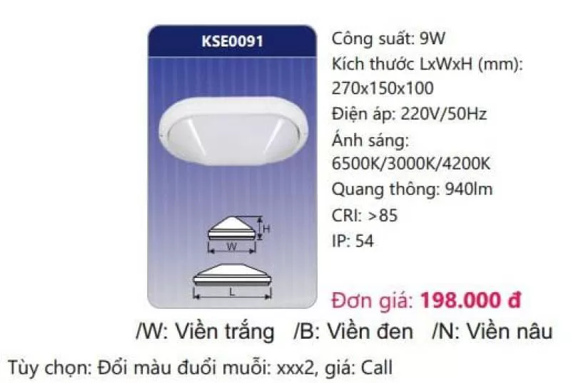 Đèn ốp trần LED đổi màu KSE0091