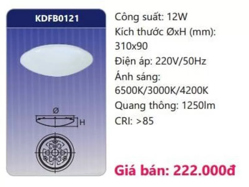 Đèn ốp trần LED đổi màu KDFB0121