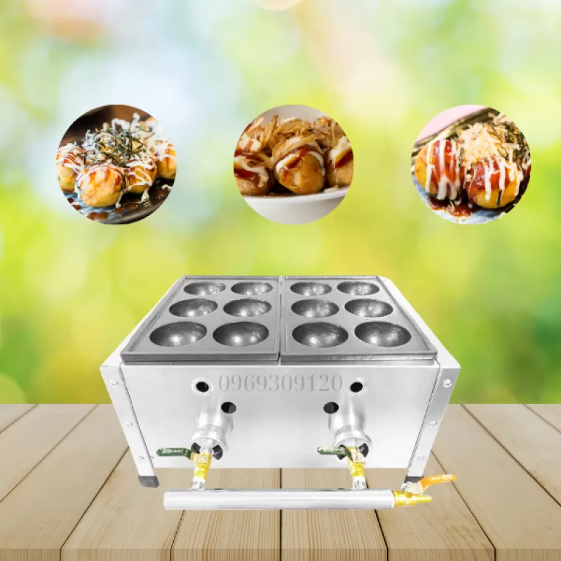 Máy Làm Bánh Bạch Tuộc Takoyaki Khổng Lồ Dùng Gas YR4