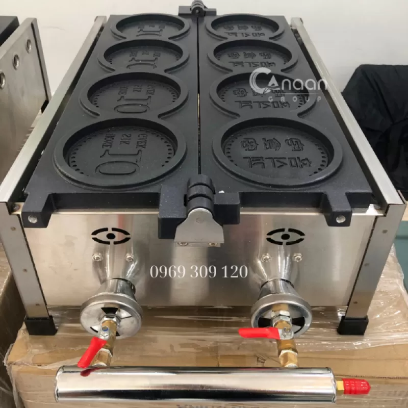 Máy Làm Bánh Đồng Xu Phô Mai 4 Khuôn Dùng Gas