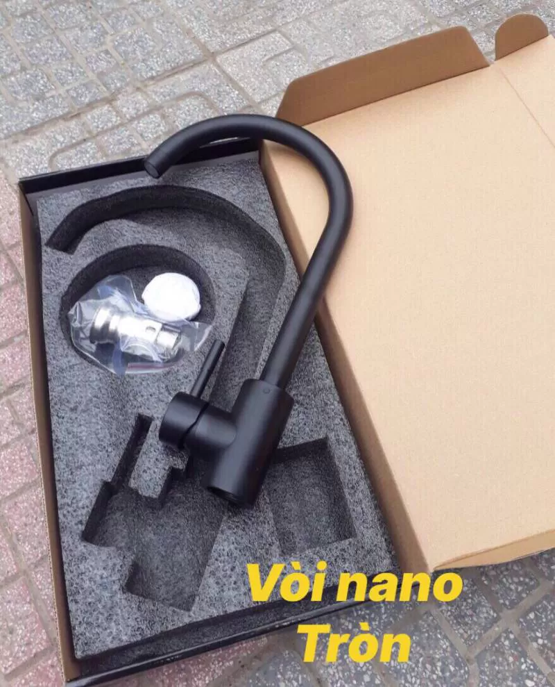Vòi rửa bát cần cứng nano tròn Homaya-46