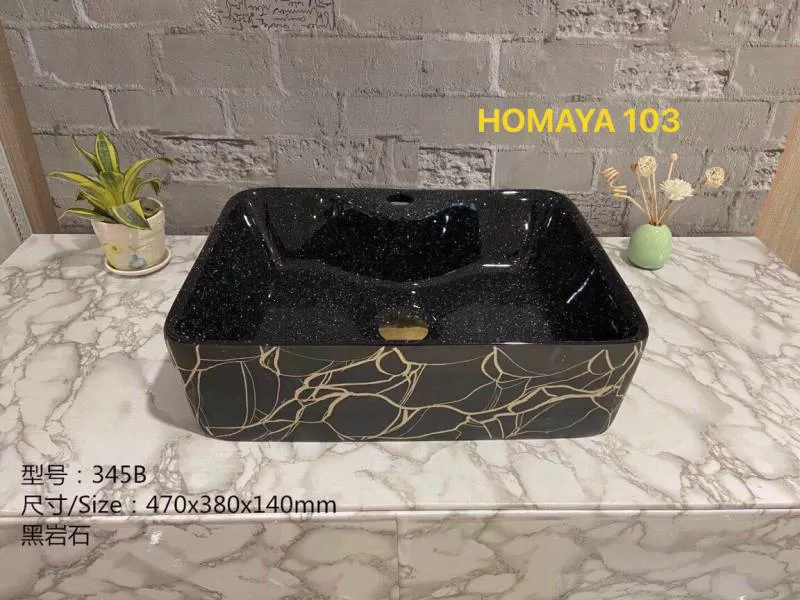 Chậu rửa mặt màu đen homaya 103