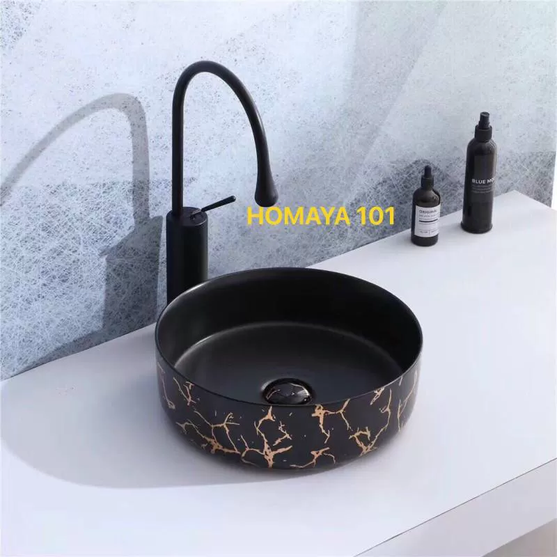Chậu rửa mặt màu đen homaya 101