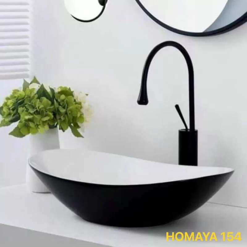 Chậu rửa mặt màu đen homaya 154