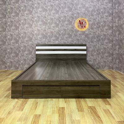 Giường Ngủ Gỗ MDF Phối Sọc Cùng 2 Hộc Tiện Lợi
