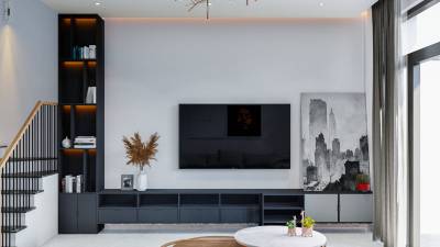 Thiết Kế Nội Thất Phòng Khách Gỗ MDF Đẹp Hiện Đại Đẳng Cấp