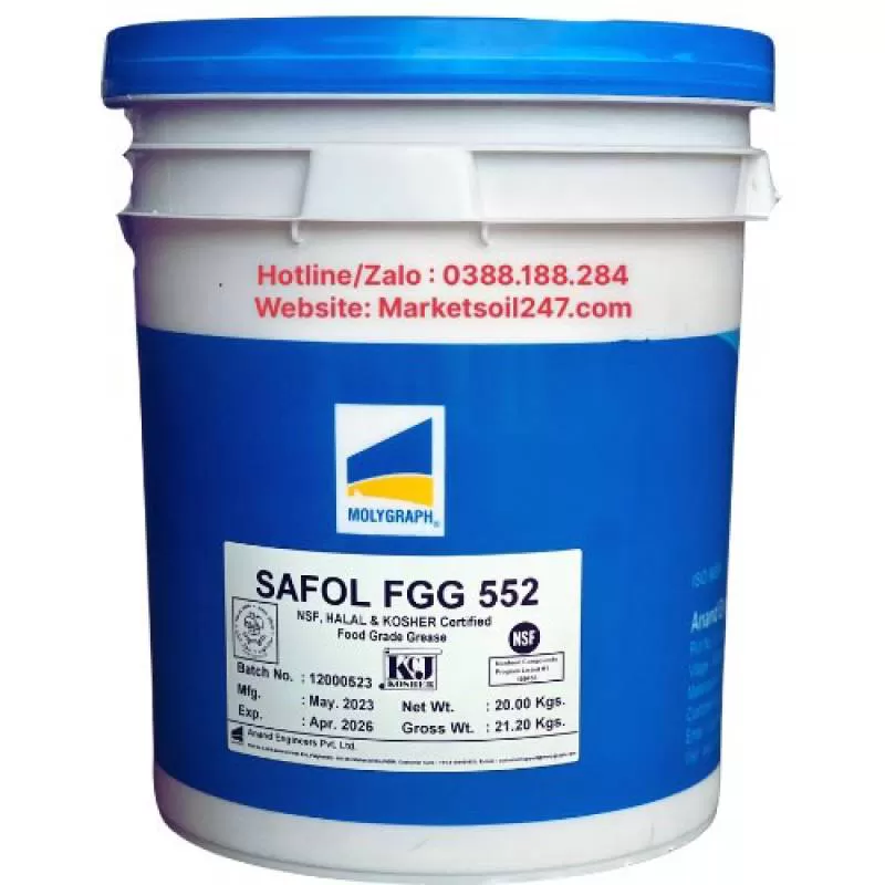 Mỡ An Toàn Thực Phẩm Molygraph Safol FGG 552 - Gía Rẻ