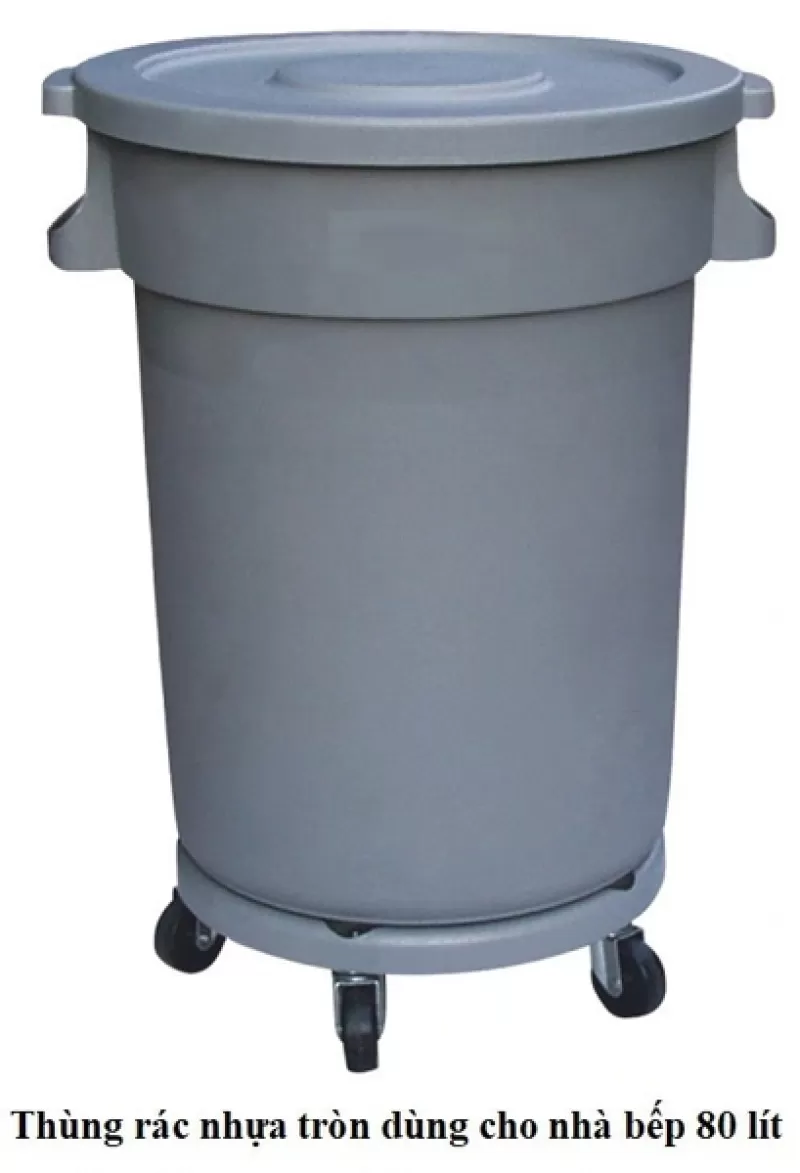 Thùng rác tròn dùng cho nhà bếp 80 lít