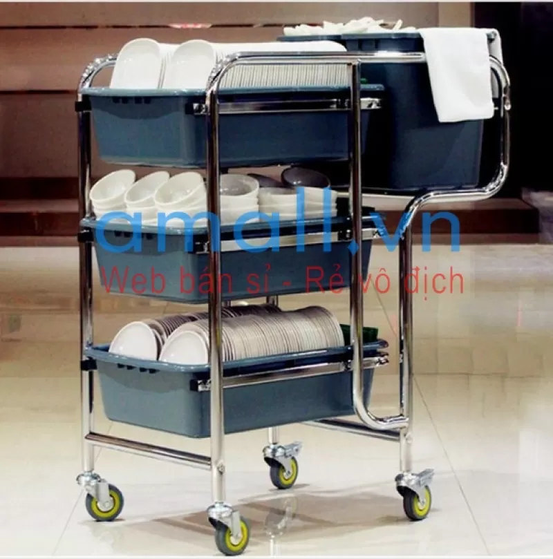 Xe thu gom chén dĩa nhà hàng D-016 