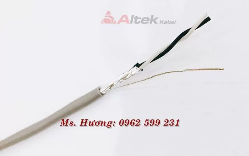 Giá mới tháng 6/2024) Cáp tín hiệu vặn xoắn Altek kabel 1 Pair 22AWG + AL Foil 1 lớp chống nhiễu