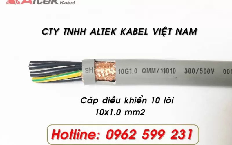 Giá mới tháng 6/2024) Cáp điều khiển Altek kabel 10 lõi 1,0mm2 có lưới chống nhiễu. - Huongkabel.com