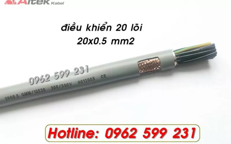 Giá mới tháng 6/2024) Cáp điều khiển Altek kabel 20 lõi 0,5mm2 có lưới chống nhiễu. - Huongkabel.com