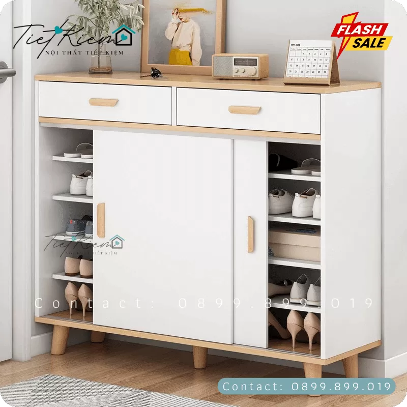 Tủ Giầy Cửa Lùa Đa Năng Gỗ Hiện Đại, Thẩm Mỹ Cao, Giao Nhanh 
