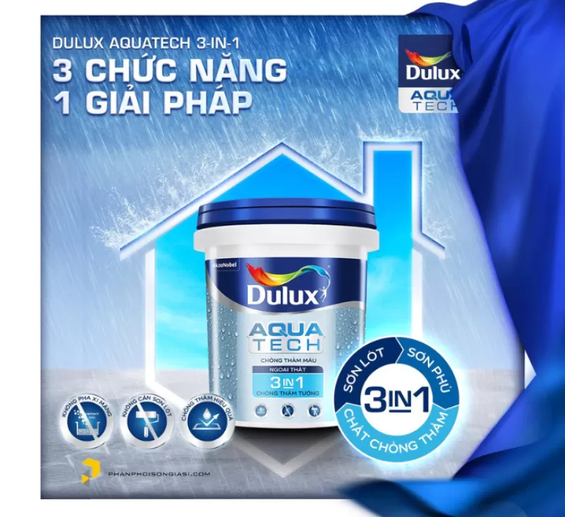 Chất chống thấm cao cấp - Dulux Aquatech 3in1 ( 6kg), Hàng chính hãng