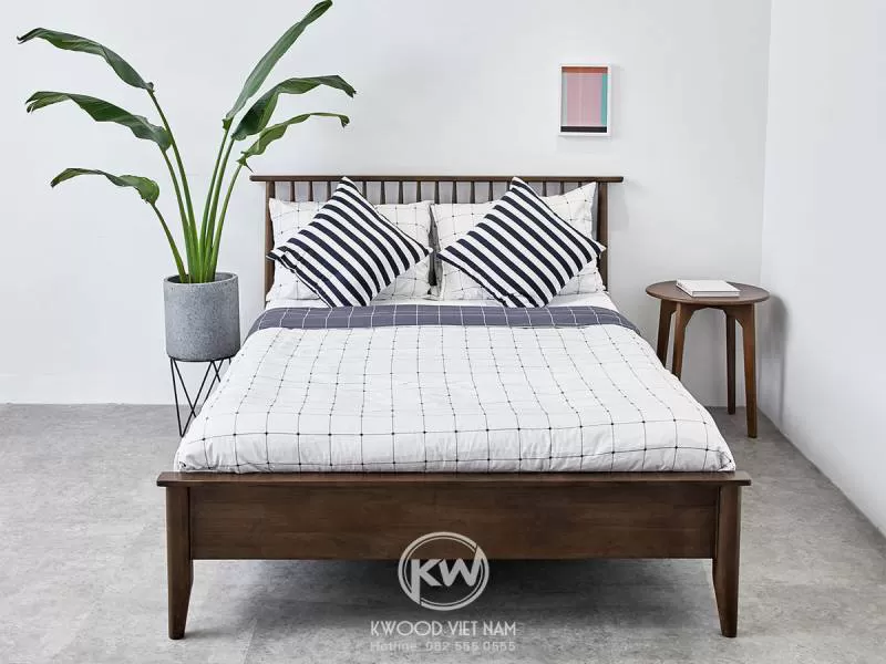 Giường ngủ gỗ cao su tự nhiên – GN1010