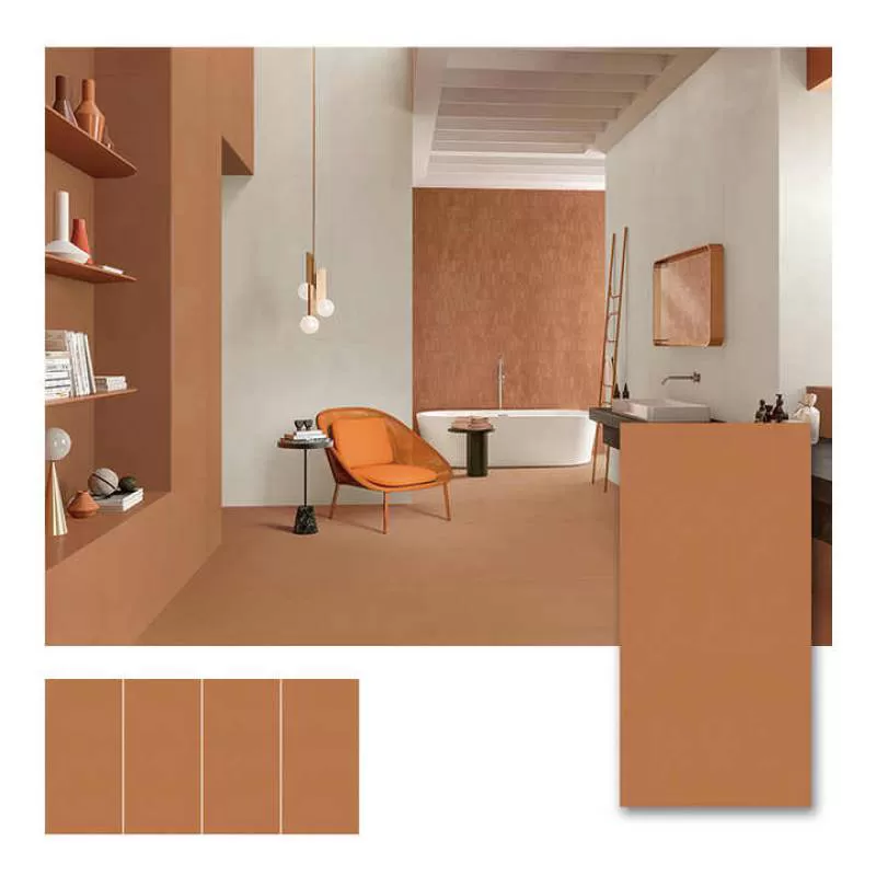 600x1200mm Orange Foshan Ceramics Cement Look Porcelain Tiles Carreaux De Sol