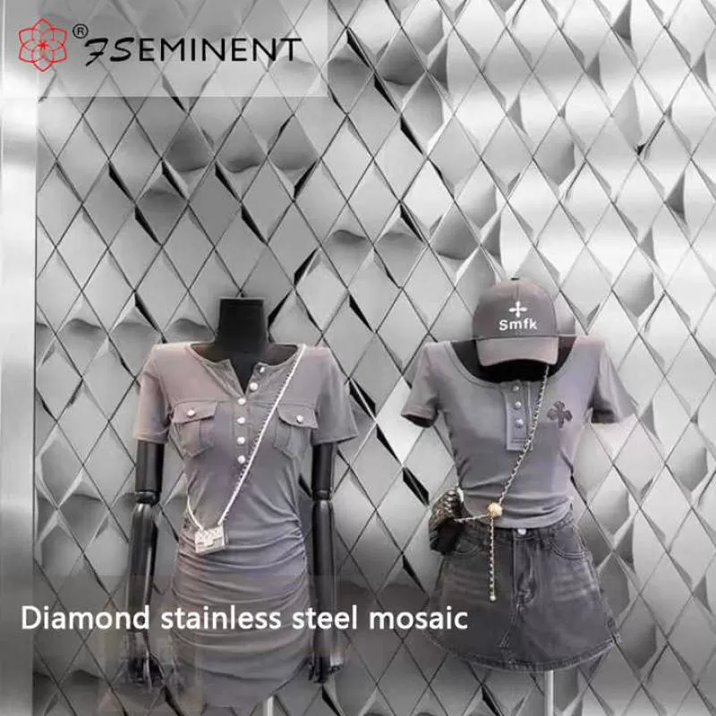 Diamond Shaped Metal Mosaic Modern Design Metal Mosaic Tiles for Interior Wall Floor Pool Bathroom Kitchen for Villas