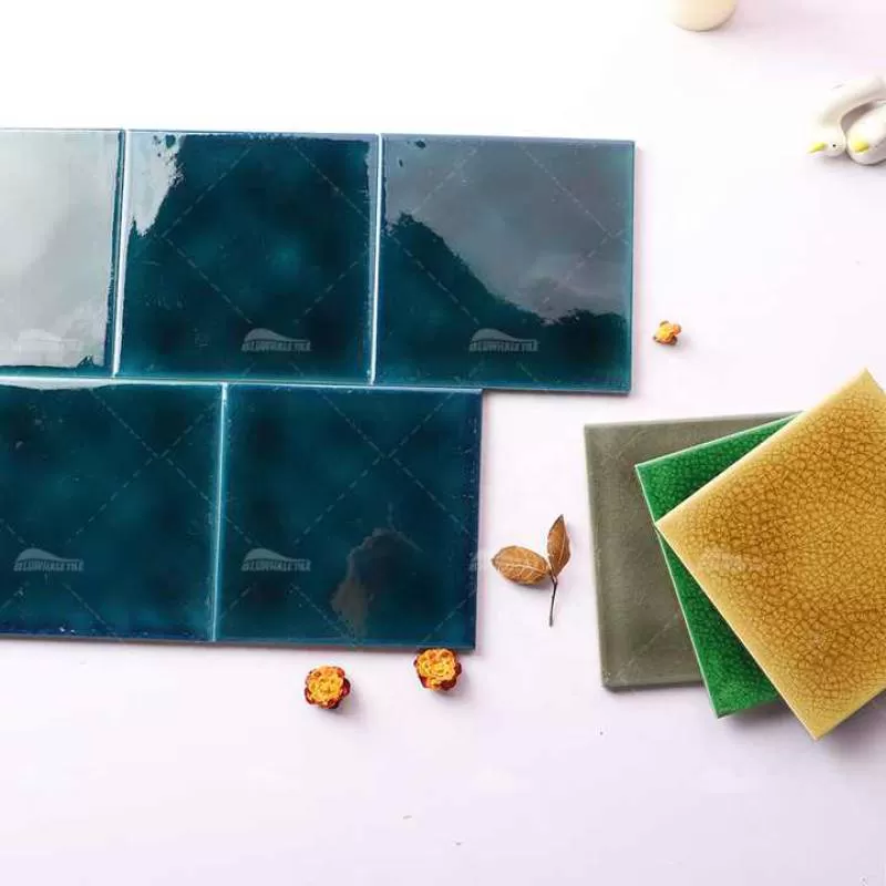Foshan Factory Waterline Glossy Porcelain 6x6 Large Glazed Ceramic Tile Swimming Pool Tiles 6x6 Blue Pool Mosaic Tile