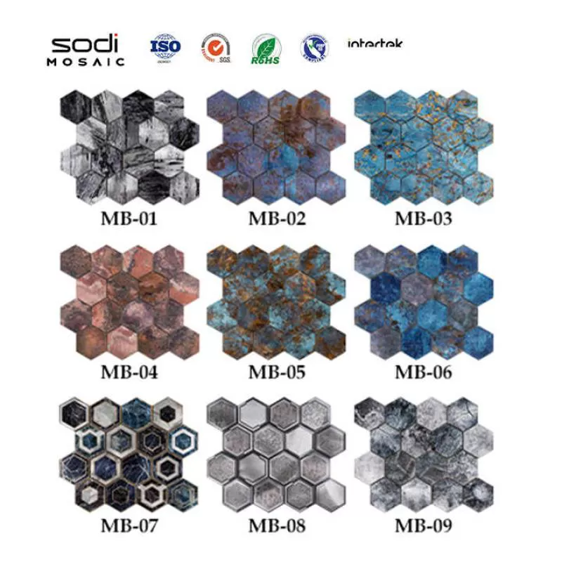 Factory Colorful Classic Style Indoor Walls Parquet Apartments Water[roof Aluminium Wall Tile Mosaic